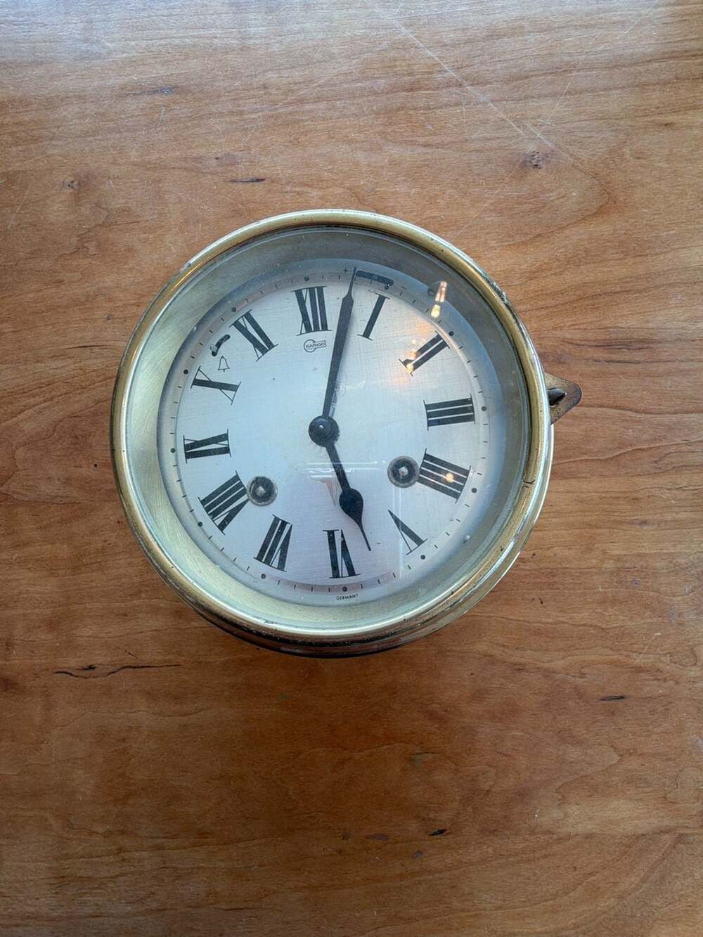 Barigo German Nautical Brass Bulkhead Mechanical Clock